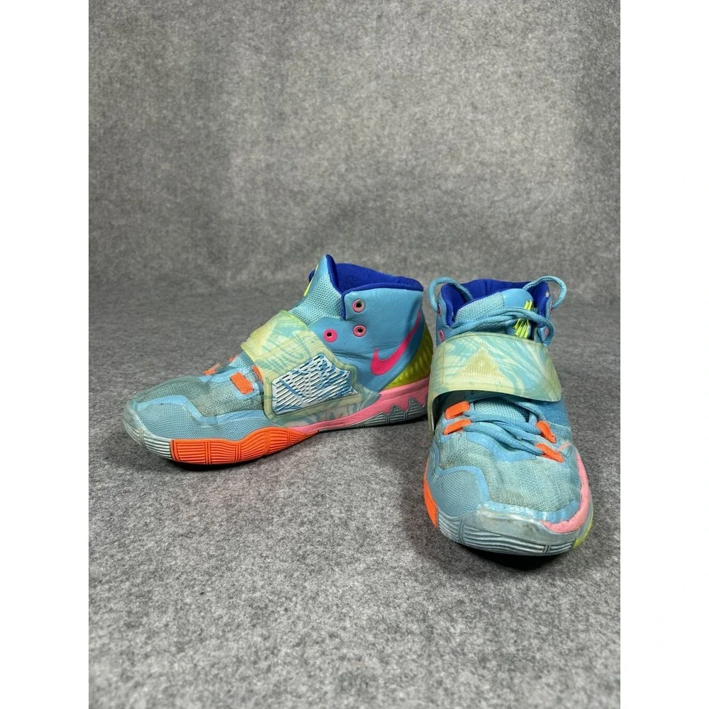 Nike‎ Kyrie 6 Heal the World Basketball Shoes 6Y Blue Pink Mid Top Sneaker